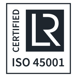 Nuestra política de salud y seguridad está certificada por Lloyd 's Register de acuerdo con la norma ISO 45001 Certificado según la norma ISO 45001