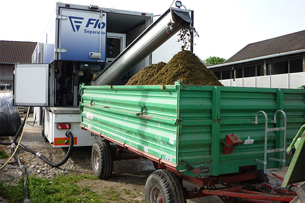 High dry matter values in the separated solids which occur during the manure's processing. High dry matter values in the separated solids which occur during the manure's processing.