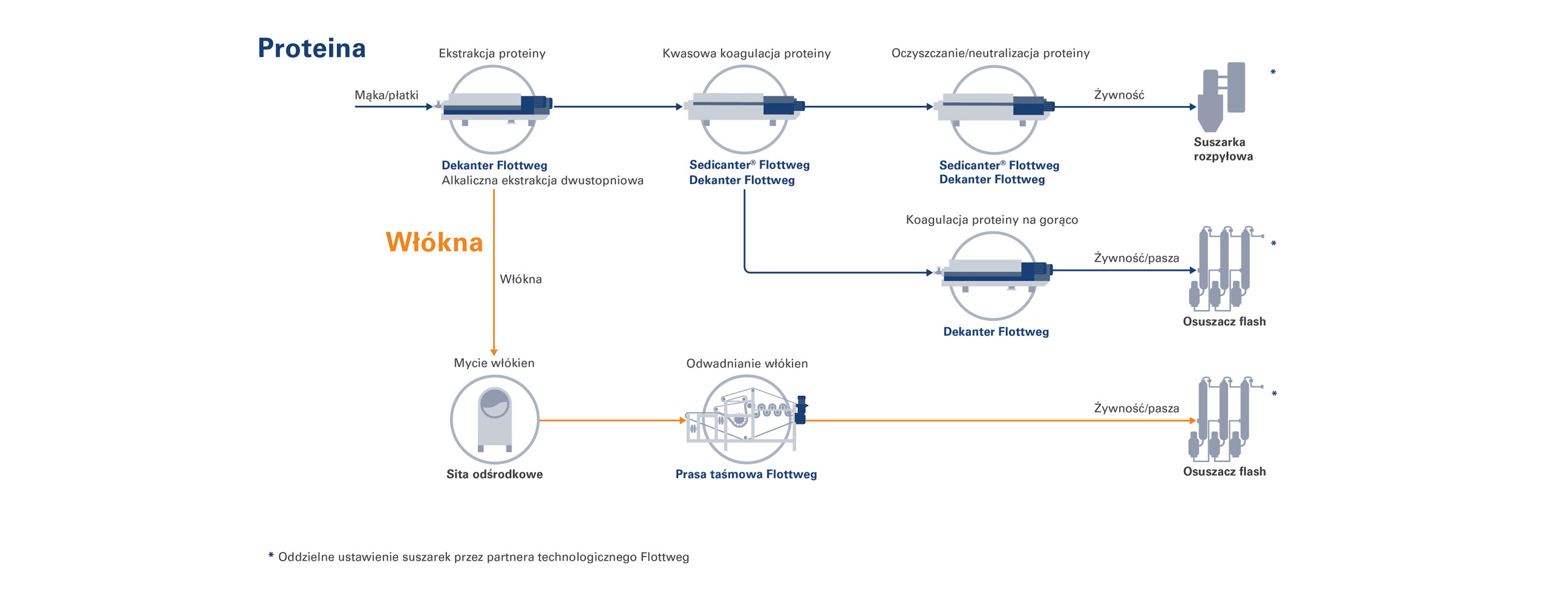 Proces produkcji białka z traw i liści