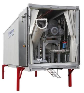 Wirówka dekantacyjna Z4E jako pojedyncza instalacja w kontenerze Wirówka dekantacyjna Z4E jako pojedyncza instalacja w kontenerze