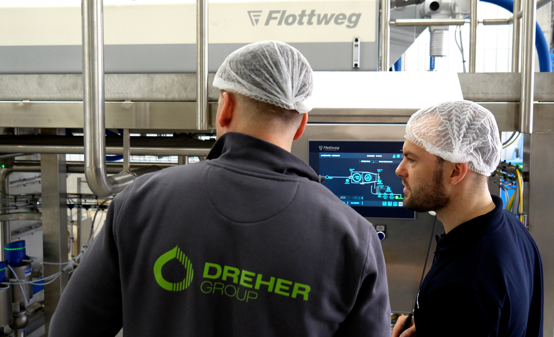 Production de lait végétal à l'aide d'une centrifugeuse décanteuse Flottweg.