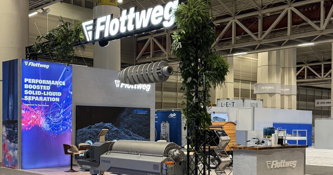 Flottweg won this years Sustainable Booth Award at WEFTEC 2026